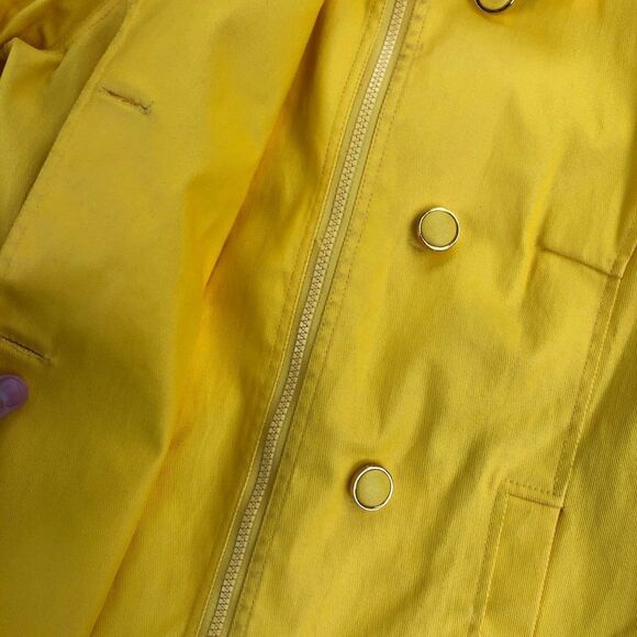 RARE Canary Yellow Tory Burch Jacket Button closure with additional hidden zip 8 - Picture 12 of 16